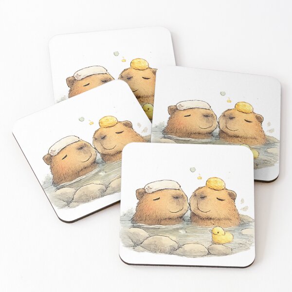 Item preview, Relaxing Bath Time for Two Capybaras designed and sold by Northline Creative.