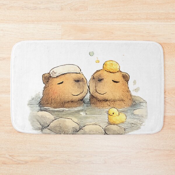 Item preview, Relaxing Bath Time for Two Capybaras designed and sold by Northline Creative.