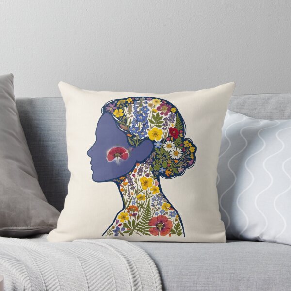 Item preview, Wildflower Woman Silhouette Shirt – Pressed Botanical Profile Nature Tee designed and sold by DmaarGroup.