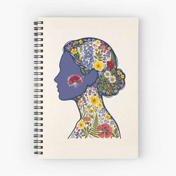 Item preview, Wildflower Woman Silhouette Shirt – Pressed Botanical Profile Nature Tee designed and sold by DmaarGroup.