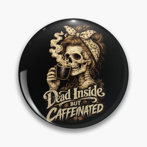 Item preview, Dead Inside But Caffeinated Skeleton Coffee Vintage Halloween Shirt designed and sold by HectorStore11.