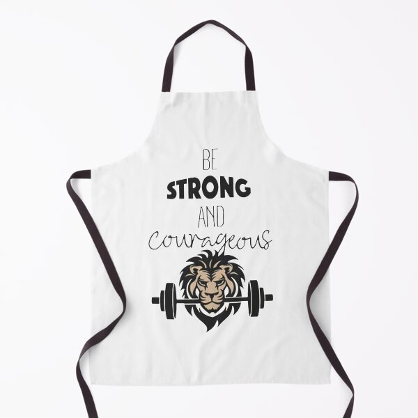 Item preview, Lion Lifting Barbell Be Strong and Courageous Motivational Quote designed and sold by akiyatikah.