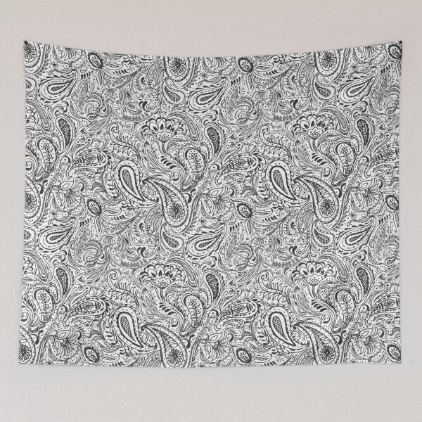 Item preview, Black and white paisley pattern designed and sold by bokasin.