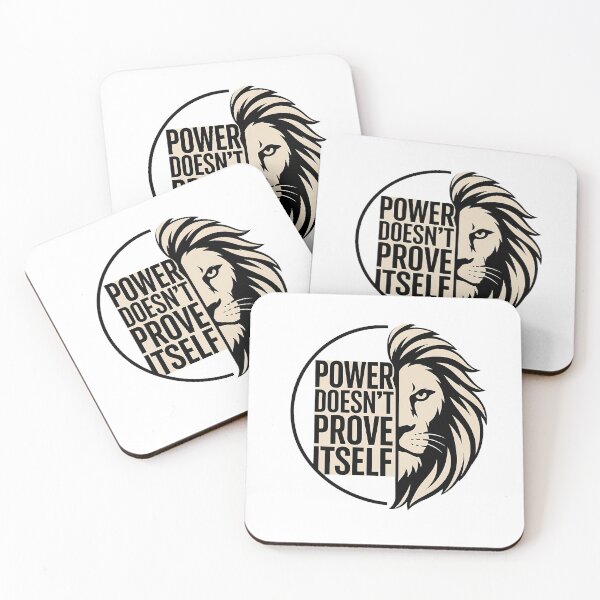 Item preview, Power Doesn't Prove Itself Lion Emblem Art designed and sold by Presshue.
