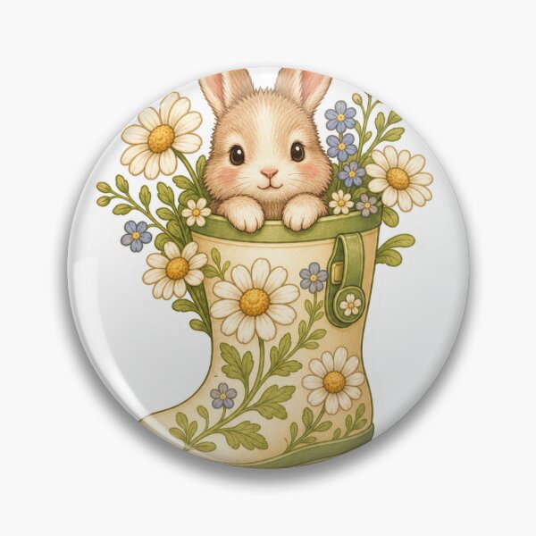 Item preview, Bunny Inside A Daisy Rain Boot designed and sold by The-Art-of-D.