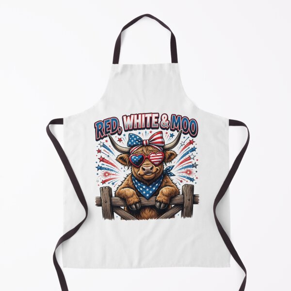 Item preview, Red White Moo Patriotic Highland Cow designed and sold by TshirtsOnline-.