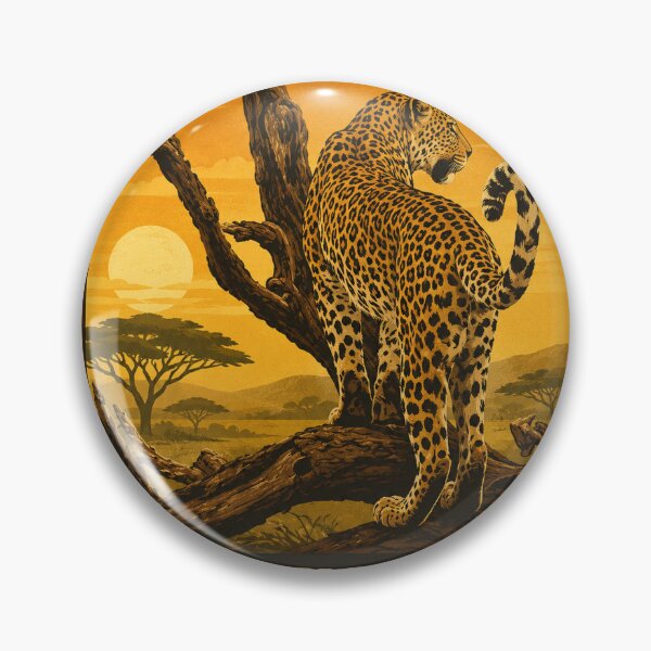 Item preview, Vintage African Leopard Safari Sunset designed and sold by TheFableFoxStudio.