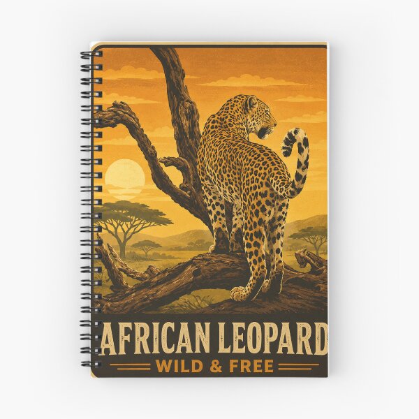 Item preview, Vintage African Leopard Safari Sunset designed and sold by TheFableFoxStudio.