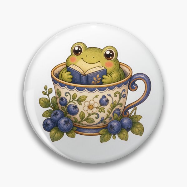 Item preview, Reading Frog In A Blueberry Teacup designed and sold by The-Art-of-D.