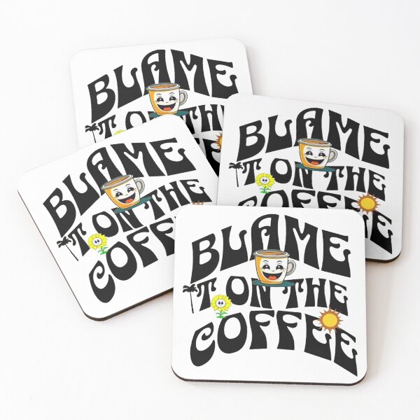 Item preview, Blame It on the Coffee Graphic with Retro Smiley Cup and Sunflower designed and sold by akiyatikah.