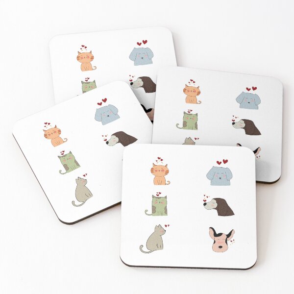 Item preview, Cute Cats and Dogs with Hearts Collection  designed and sold by SbRandomLab.