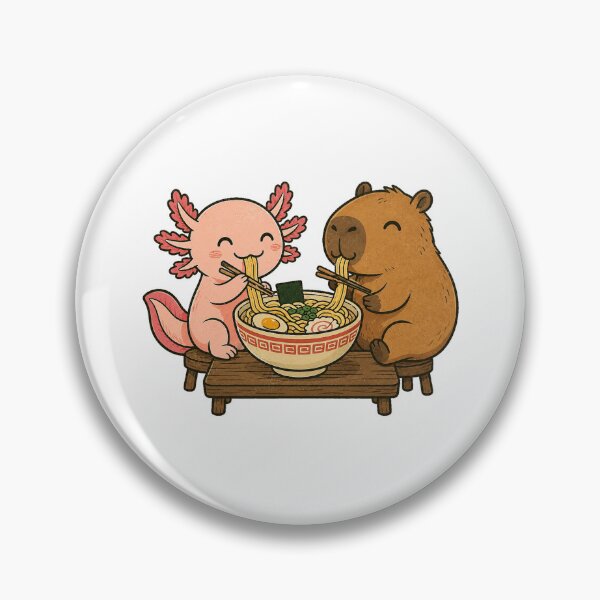 Item preview, Cute Axolotl Capybara Ramen Friends Vintage Cartoon designed and sold by Moizento.