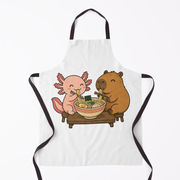 Item preview, Cute Axolotl Capybara Ramen Friends Vintage Cartoon designed and sold by Moizento.