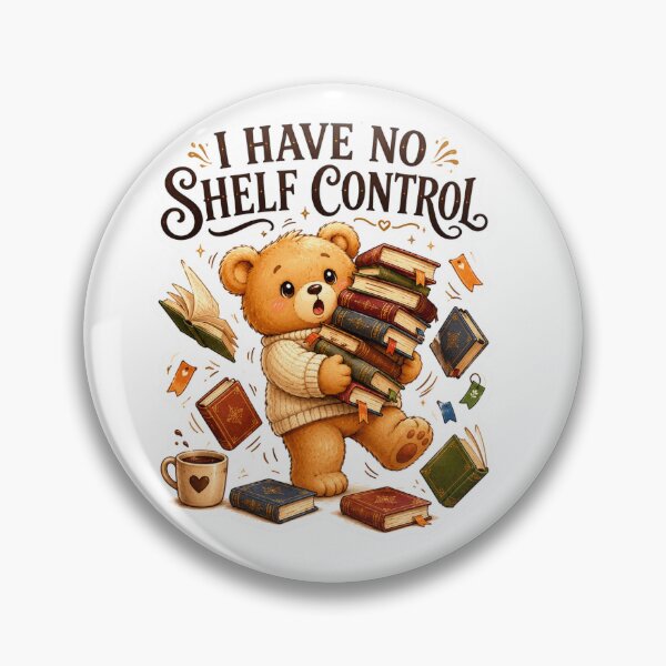 Item preview, I Have No Shelf Control Cute Teddy Book Lover Sticker designed and sold by DreamTags Studio.