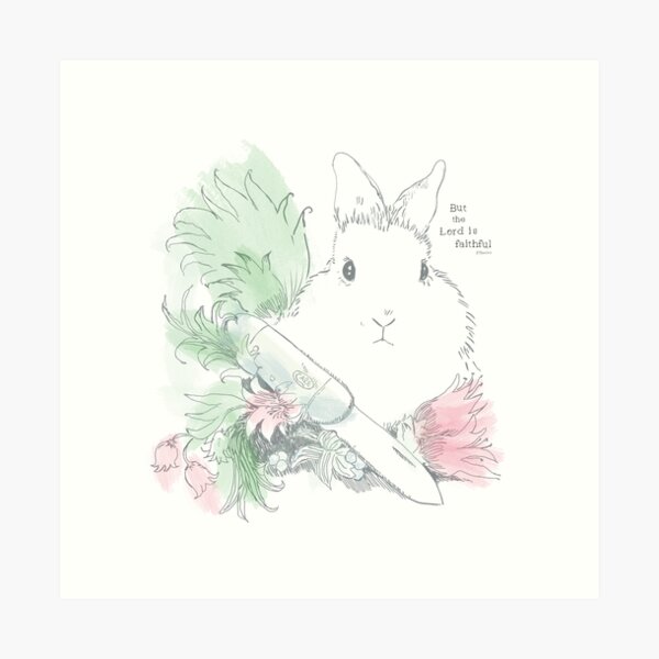 Item preview, Bunny But the Lord is faithful water colour designed and sold by Hephzibahlove.