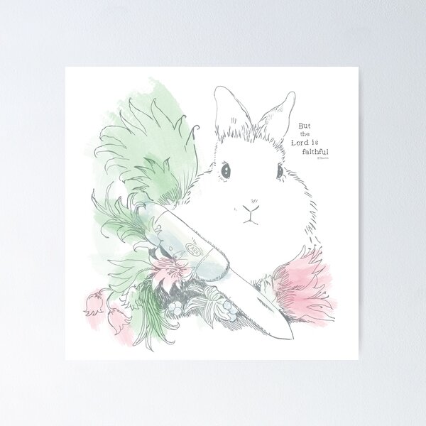 Item preview, Bunny But the Lord is faithful water colour designed and sold by Hephzibahlove.
