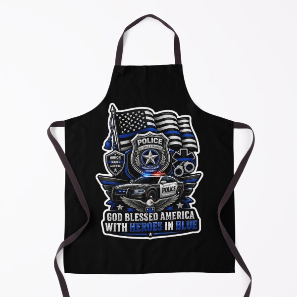 Item preview, God Blessed America Heroes In Blue Police Support Christian Gift designed and sold by ConCeptGifts.