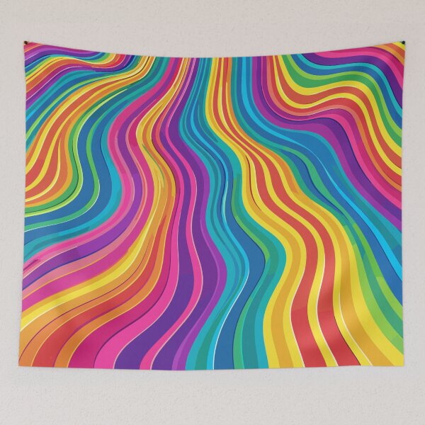 Item preview, Groovy Rainbow Wavy Lines | Vibrant Retro Seamless Pattern designed and sold by Purple Moon .