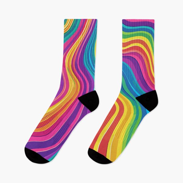 Artikelvorschau, Groovy Rainbow Wavy Lines | Vibrant Retro Seamless Pattern entworfen und verkauft von Purple Moon .