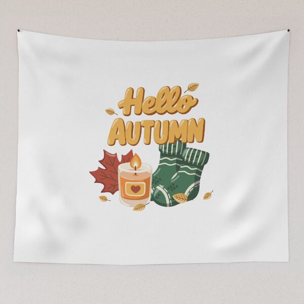 Item preview, Hello Autumn Cozy Socks And Candle designed and sold by EvLip-Artist.