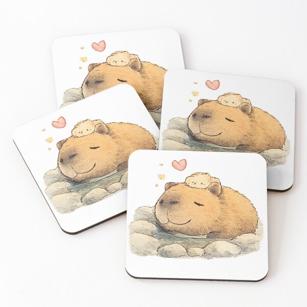 Item preview, Cozy Capybara with a Tiny Friend designed and sold by Northline Creative.