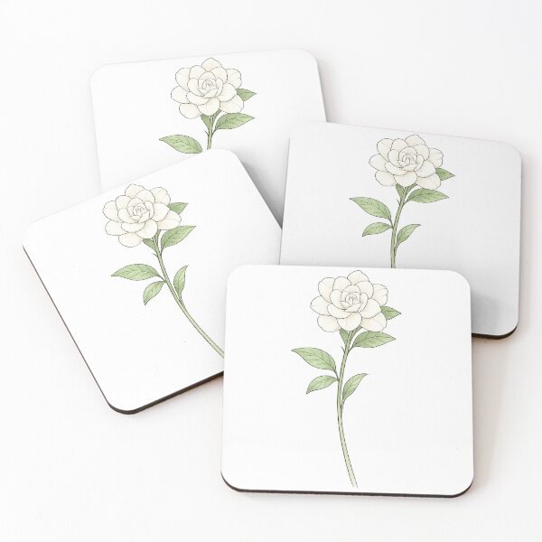 Item preview, Gardenia in bloom with delicate leaves designed and sold by Side Quest Co..