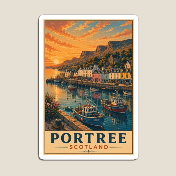 Item preview, Portree Scotland Harbor Poster designed and sold by Dream City Prints.