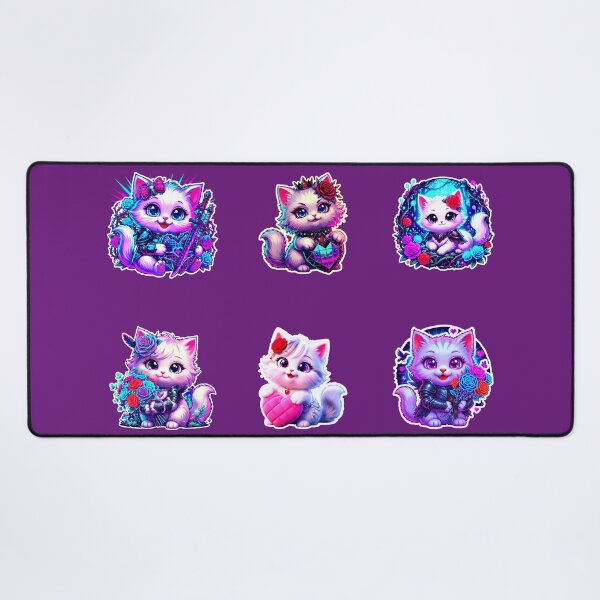 Item preview, Cute Cat Stickers Pack – Kawaii Kitten Set for Laptop, Phone & School Supplies designed and sold by Cyber-ART-Studio.
