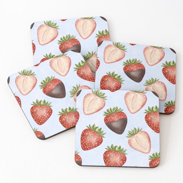 Item preview, Juicy Strawberry Hand Drawn Seamless Pattern designed and sold by Retro Street Studios.