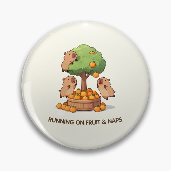 Item preview, Running on Fruit & Naps – Orange Tree Capybaras designed and sold by BCapybara.