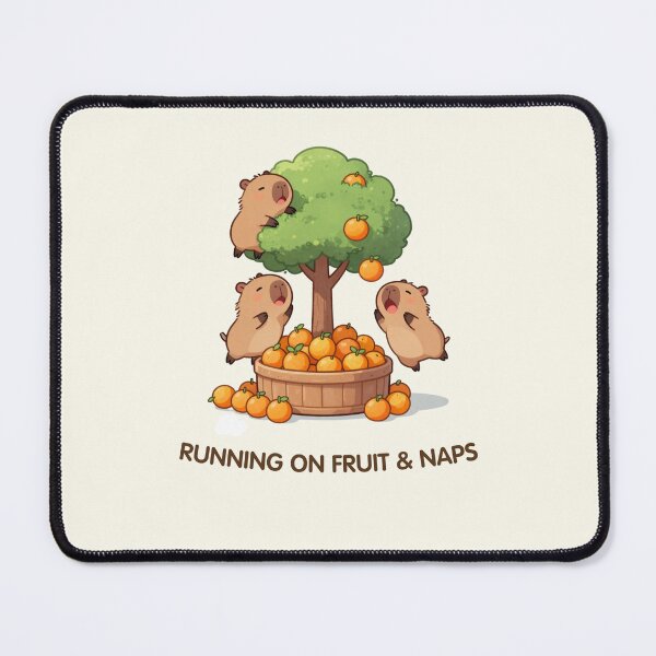 Item preview, Running on Fruit & Naps – Orange Tree Capybaras designed and sold by BCapybara.