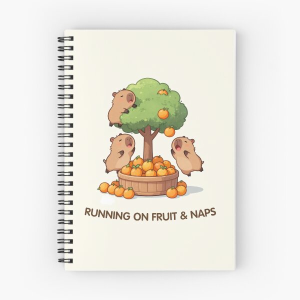 Item preview, Running on Fruit & Naps – Orange Tree Capybaras designed and sold by BCapybara.
