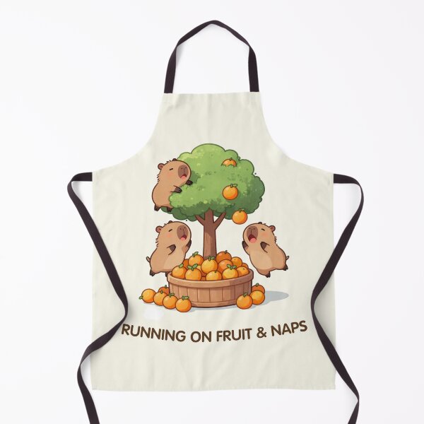 Item preview, Running on Fruit & Naps – Orange Tree Capybaras designed and sold by BCapybara.