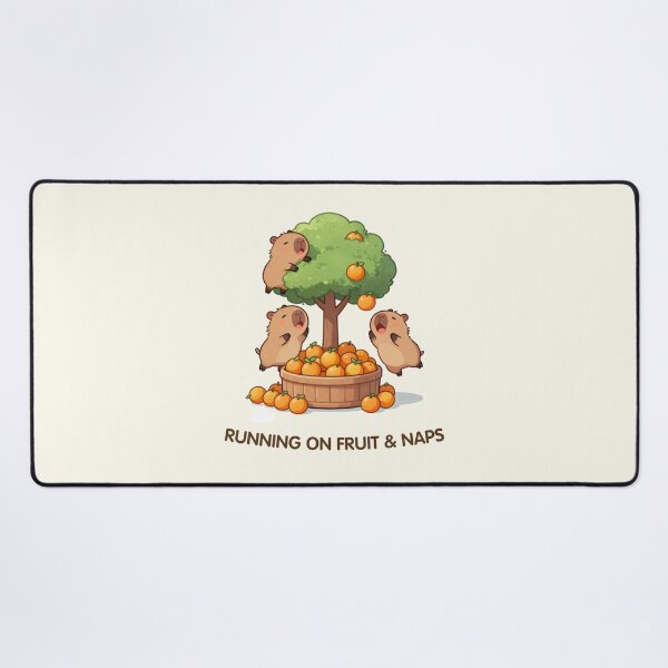 Item preview, Running on Fruit & Naps – Orange Tree Capybaras designed and sold by BCapybara.