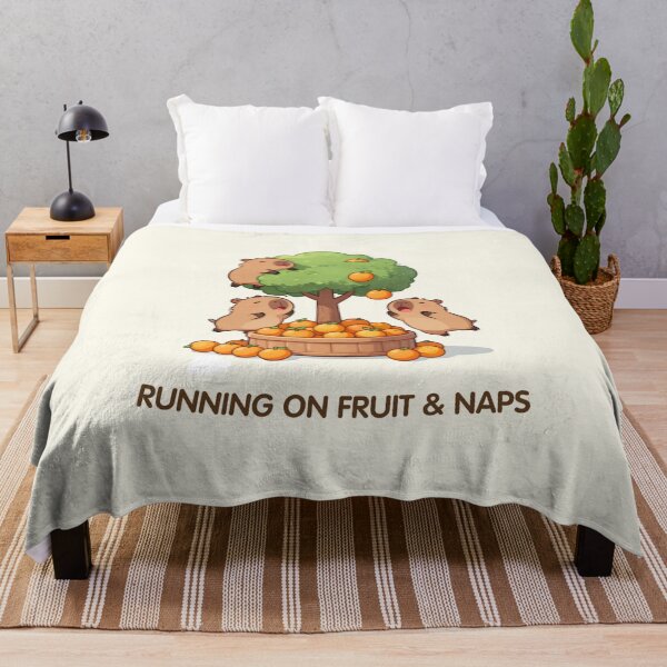 Item preview, Running on Fruit & Naps – Orange Tree Capybaras designed and sold by BCapybara.