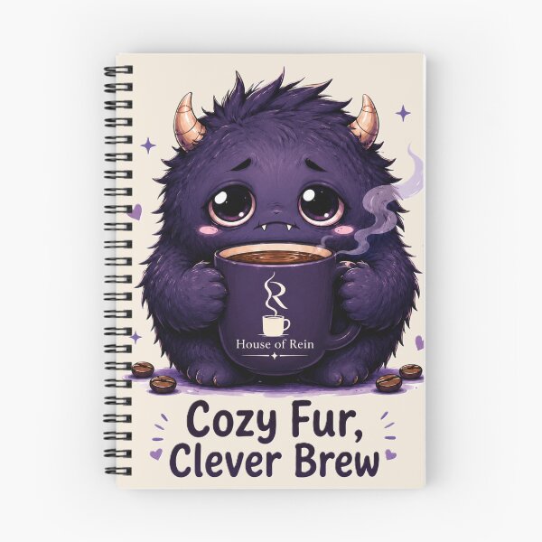 Item preview, Cozy Fur Clever Brew Cute Coffee Monster designed and sold by House of Rein.