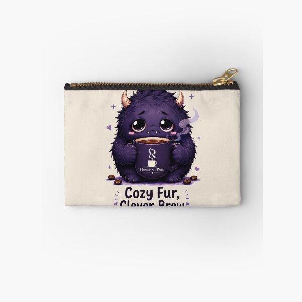 Item preview, Cozy Fur Clever Brew Cute Coffee Monster designed and sold by House of Rein.