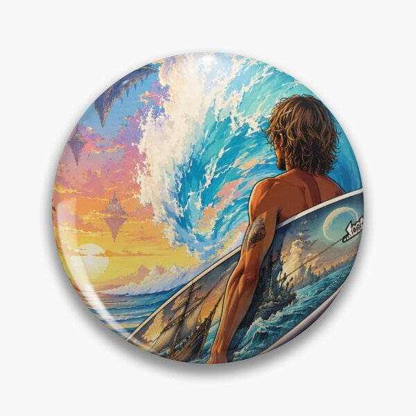 Item preview, Surfer Watching Mystical Floating Sky Islands designed and sold by Mavila Forge.