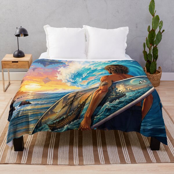 Item preview, Surfer Watching Mystical Floating Sky Islands designed and sold by Mavila Forge.