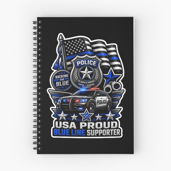 Item preview, USA Proud Blue Line Supporter Police Badge American Flag Gift designed and sold by ConCeptGifts.