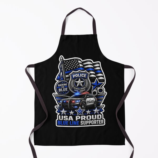 Item preview, USA Proud Blue Line Supporter Police Badge American Flag Gift designed and sold by ConCeptGifts.