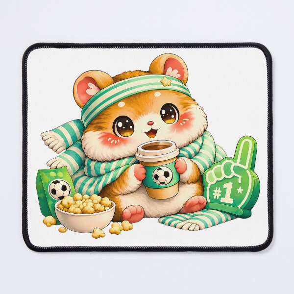 Item preview, Coffee & Football Hamster ☕⚽ Cute Kawaii Match Day Sticker designed and sold by Pick'n Quick.