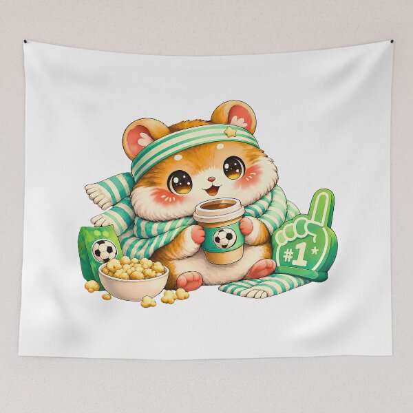 Item preview, Coffee & Football Hamster ☕⚽ Cute Kawaii Match Day Sticker designed and sold by Pick'n Quick.