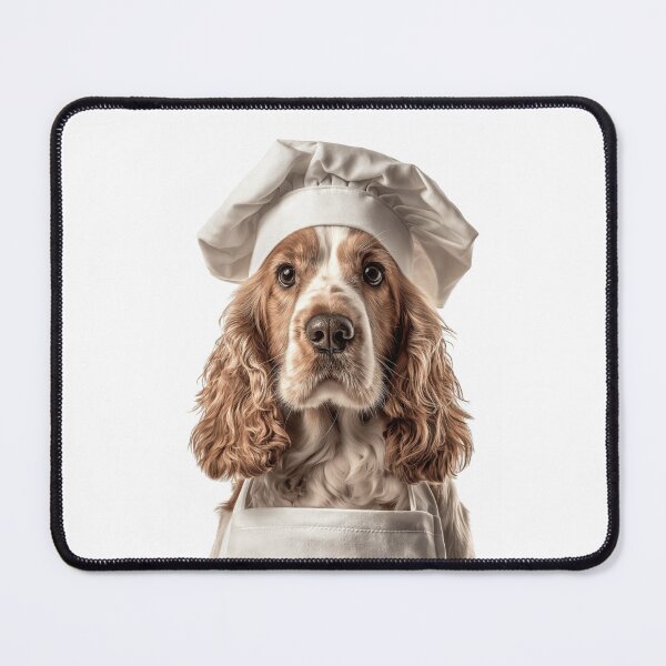 Item preview, Funny English Cocker Spaniel Dog Chef Realistic Animal Cooking Humor Art designed and sold by LazyOwlStore.