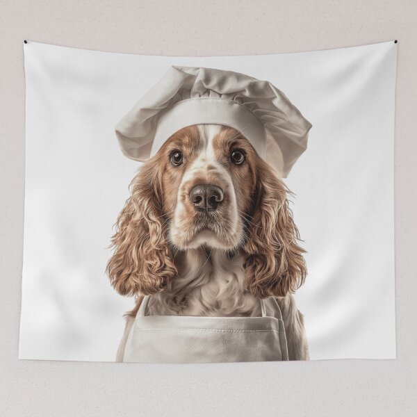 Item preview, Funny English Cocker Spaniel Dog Chef Realistic Animal Cooking Humor Art designed and sold by LazyOwlStore.