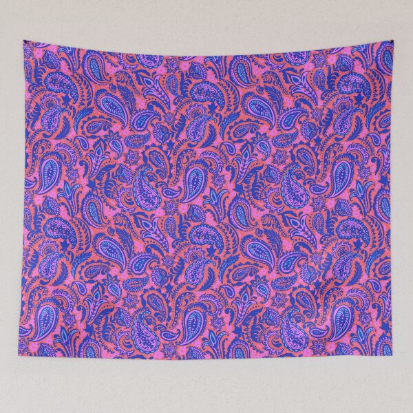 Item preview, Colorful paisley pattern in red and blue designed and sold by bokasin.