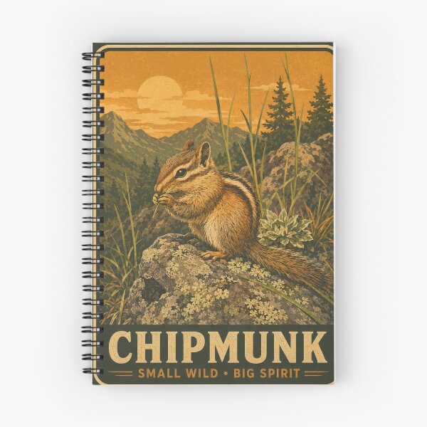 Item preview, Vintage Chipmunk Mountain Wildlife Art designed and sold by TheFableFoxStudio.