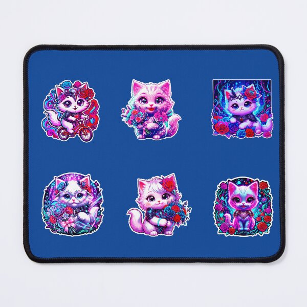 Item preview, Cute Cat Stickers Pack – Kawaii Kitten Set for Laptop, Phone & School Supplies designed and sold by Cyber-ART-Studio.