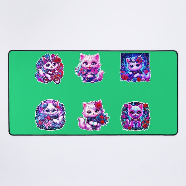 Item preview, Cute Cat Stickers Pack – Kawaii Kitten Set for Laptop, Phone & School Supplies designed and sold by Cyber-ART-Studio.