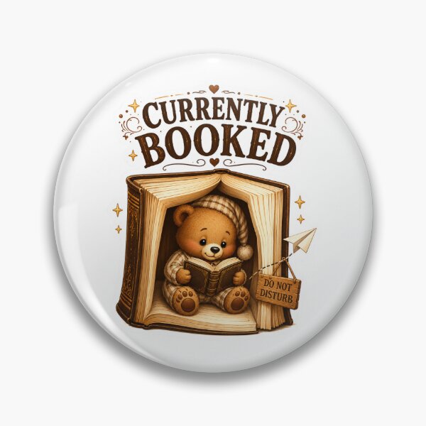Item preview, Currently Booked Cute Teddy Bear Sticker | Funny Book Lover Gift for Readers & Bibliophiles designed and sold by DreamTags Studio.